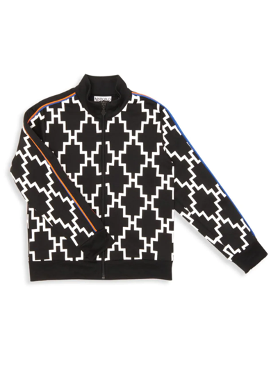 Marcelo Burlon County Of Milan Kids' Little Boy's & Boy's Cross Print Piping Track Jacket In Black White