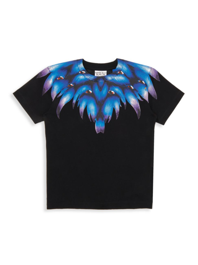 Marcelo Burlon County Of Milan Kids' Monster Wings Graphic-print Cotton-jersey T-shirt 4-12 Years In Black Blue