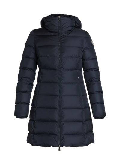 Moncler Talev Long Leather-trim Puffer Coat In 5