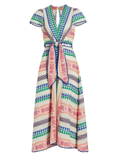 Farm Rio Jacquard Striped Maxi Dress In Neutral | ModeSens
