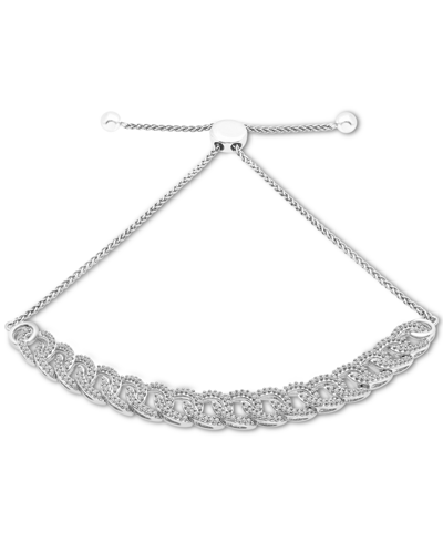 Wrapped Diamond Large Link Bolo Bracelet (1/2 Ct. T.w.) In Sterling Silver Or 14k Gold-plated Sterling Silve