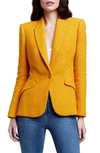 L Agence Chamberlin Textured Stretch Cotton Blazer In Dark Mustard