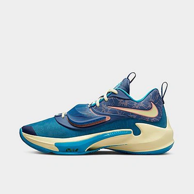 Nike Zoom Freak 3 Basketball Shoes In Multi-color,laser Blue,crimson Bliss,citron Tint