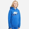 Nike Kids' Sportswear Hbr Glow Futura Club Fleece Hoodie In Game Royal/heather
