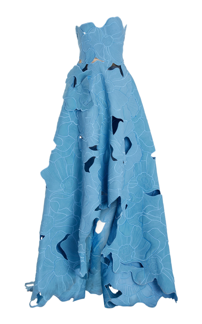 oscar de la renta blue dress with flowers Oscar de la Renta Multicolor Floral Twill Pencil Dress – Runway Catalog main image 1