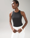 White House Black Market Ribbed Knit Tank In Black