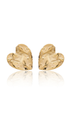 Oscar De La Renta Women's Crushed Heart Large Brass Earrings In Silver,gold