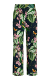 Oscar De La Renta Women's Mixed Botanical Skinny Cotton Poplin Pant In Multi