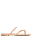 Aeyde Neutral Mina Flat Leather Sandals In Neutrals