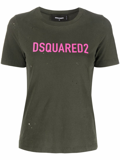 Dsquared2 Logo-print T-shirt In Green