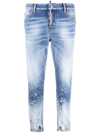 DSQUARED2 CROPPED DISTRESSED-EFFECT SKINNY JEANS