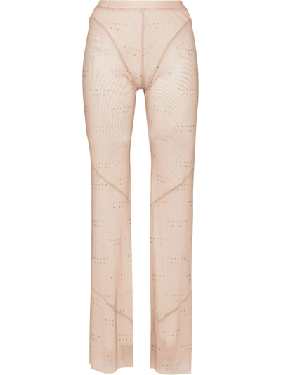 Poster Girl Camilla Logo Print Flared Trousers In Neutrals