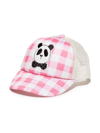 MINI RODINI PANDA GINGHAM BASEBALL CAP