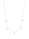 Dana Rebecca Designs 14k Rose Gold Ava Bea Dew Drop Station Diamond Necklace In Pink