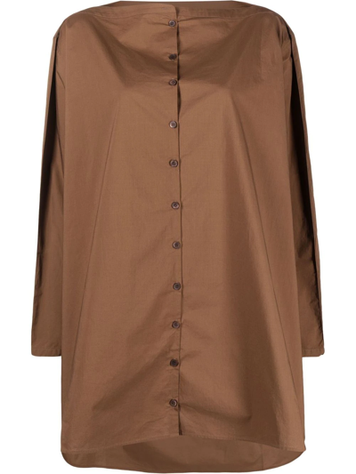 Totême Button-down Fastening Dress In Brown