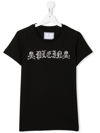 Philipp Plein Junior Teen Crystal Logo-embellished T-shirt In Black