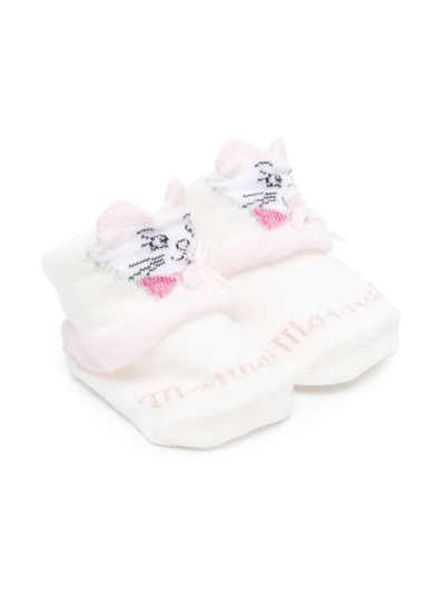 Monnalisa Babies' Knitted Shoes And Headband Set In White