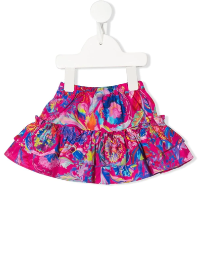 Versace Babies' Kaleidoscope Tiered Skirt In Pink