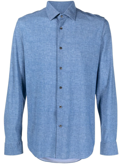 Corneliani Long-sleeve Button-up Shirt In Blue
