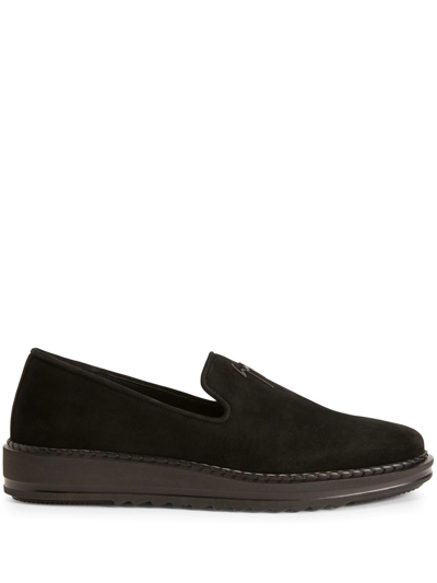 Giuseppe Zanotti Klaus Suede Loafers In Black