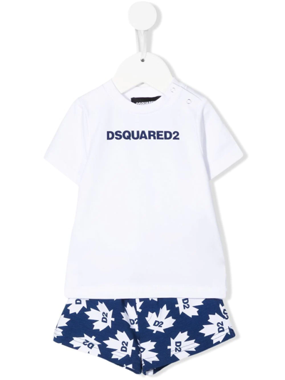 Dsquared2 Babies' Logo-print T-shirt And Shorts Set In White
