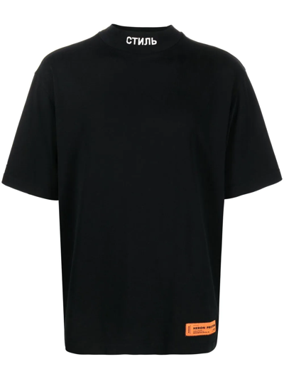 Heron Preston Logo-patch Short-sleeve T-shirt In Black