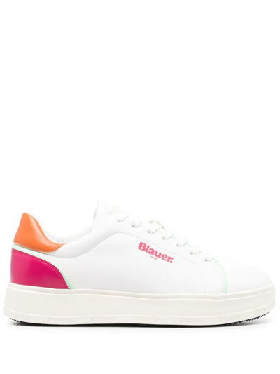 Blauer Logo-print Low-top Trainers In White