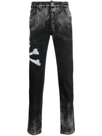 Philipp Plein Slim-fit Denim Jeans In Grey