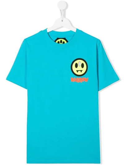 Barrow Teen Logo-print Cotton T-shirt In Blue