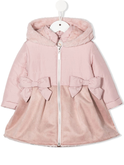 Lapin House Babies' Hooded Padded Coat In Pink
