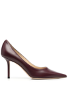 JIMMY CHOO 85MM POINTED-TOE LEATHER PUMPS