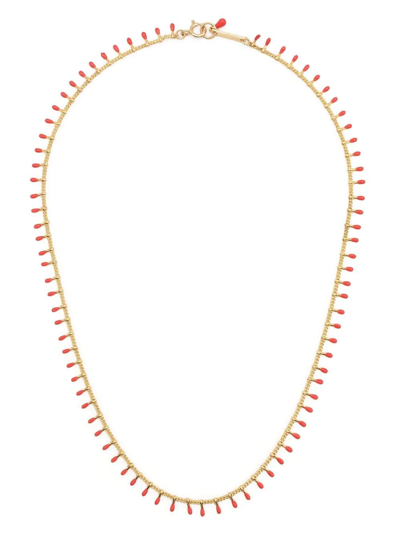 Isabel Marant Casablanca Resin Collar Necklace In Orange,gold