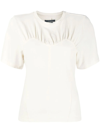 Isabel Marant Zazie Gathered Cotton T-shirt In Neutrals