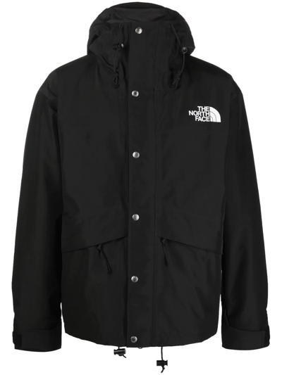 The North Face Logo-embroidered Windbreaker In Black