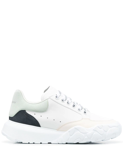 Alexander Mcqueen Court White Panelled Leather Sneakers