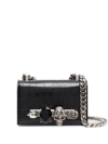 Alexander Mcqueen Mini Jewelled Satchel In Black