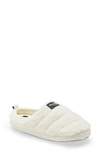 Puma Scuff Sherpa Slippers In White In White/ Black