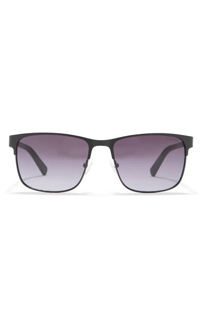 Guess 56mm Square Sunglasses In Matte Black / Gradient Smoke
