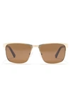 Guess 56mm Square Sunglasses In Gold / Brown