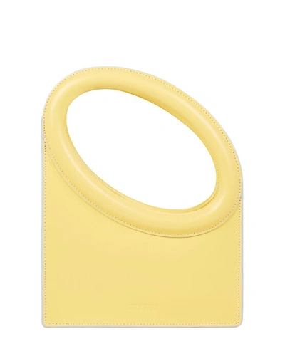 Staud Limone Cutout Leather Top-handle Bag In Yellow