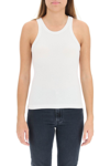 Totême Ribbed Cotton Blend Tank Top In Bianco