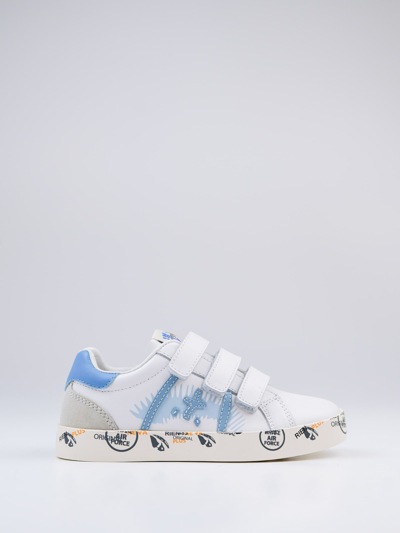 Premiata Kids' Andy Touch-strap Sneakers In White