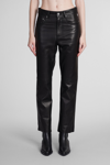 GOLDEN GOOSE PANTS IN BLACK LEATHER