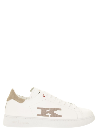 Kiton Embroidered-logo Low-top Sneakers In Black