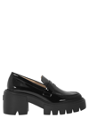 Stuart Weitzman Soho 60mm Platform Leather Loafers In Black
