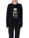 Polo Ralph Lauren Cinema Polo Bear Cashmere Sweater In Black