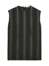 Stella Mccartney Metallic Stripe Sleeveless Crossbar Top In Black