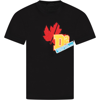 DSQUARED2 BLACK T-SHIRT FOR KIDS WITH RED LOGO