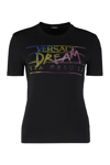 Versace Logo Crew-neck T-shirt In Black