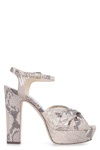 JIMMY CHOO HELOISE SNAKESKIN PRINT LEATHER SANDALS